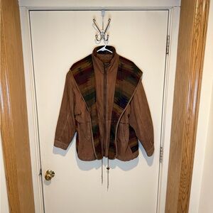 Vintage 90s Wilsons Leather Adventure Bound Jacket Men’s Size Large Aztec Navajo